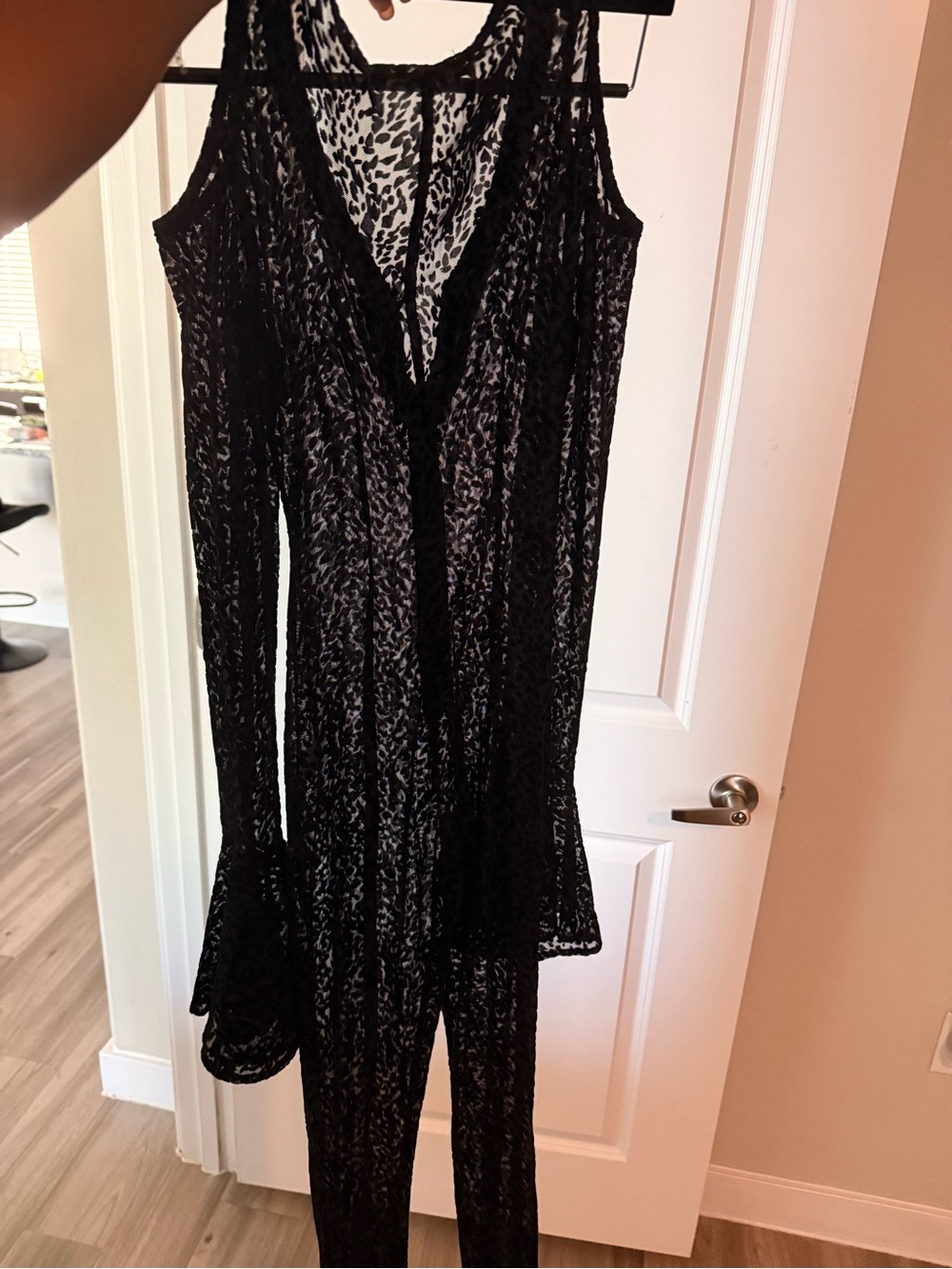 Black Lace Jumpsuit Romper - Sleeveless Sheer Overlay